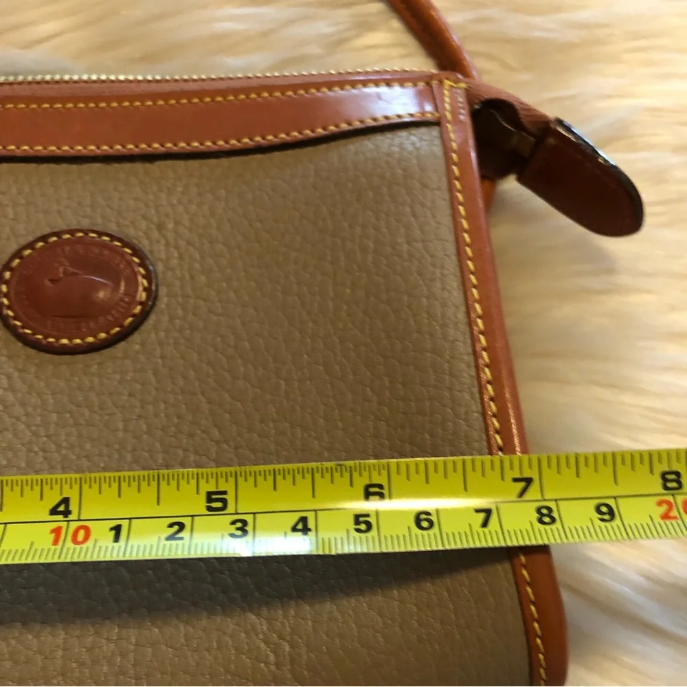 Dooney and Bourke taupe and tan leather mini crossbody bag purse - Picture 9 of 9